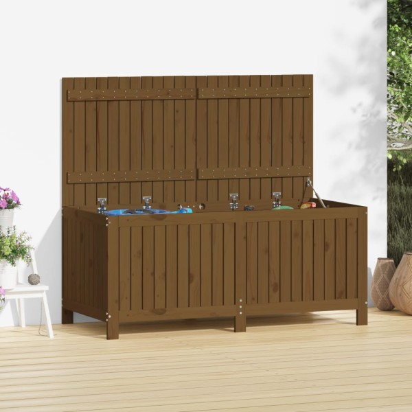 Garden storage box, honey brown, 147x68x64cm, solid pine