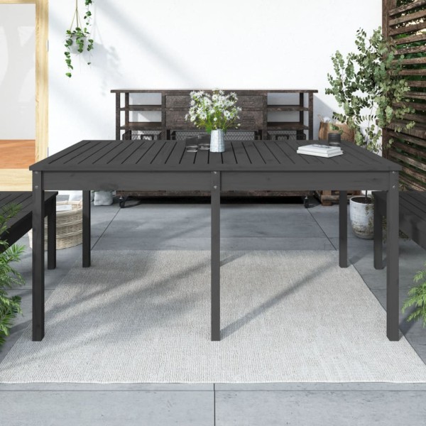 Garden table, gray, 159.5x82.5x76cm, solid pine wood