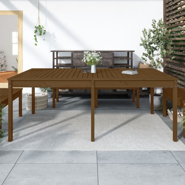Garden table, honey brown, 203.5x100x76cm, solid pine