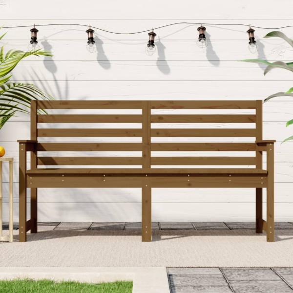 Garden bench, honey brown, 159.5x48x91.5cm, solid pine