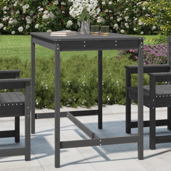 Garden table, gray, 121x82.5x110cm, solid pine wood
