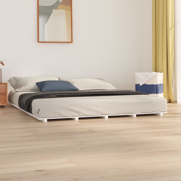 Bed frame, white, 180x200cm, solid pine wood