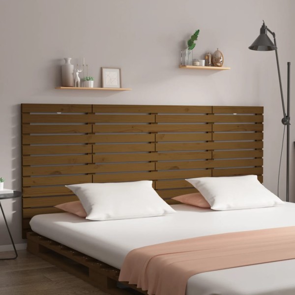Wall headboard, honey brown, 206x3x91.5cm, solid pine