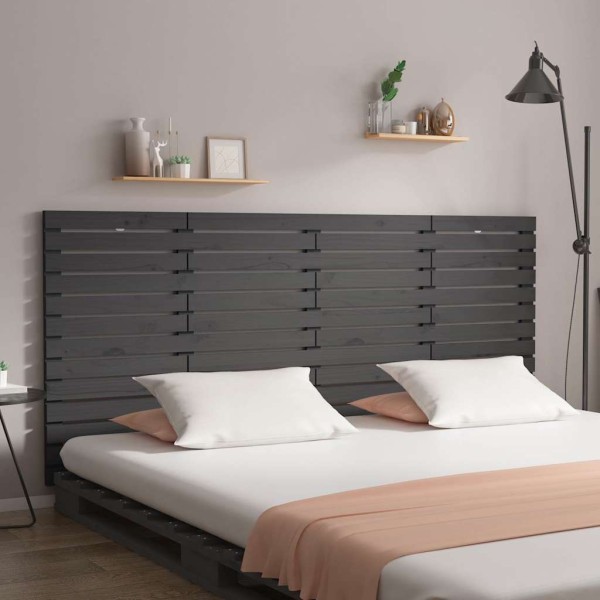 Wall headboard, gray, 156x3x91.5cm, solid pine