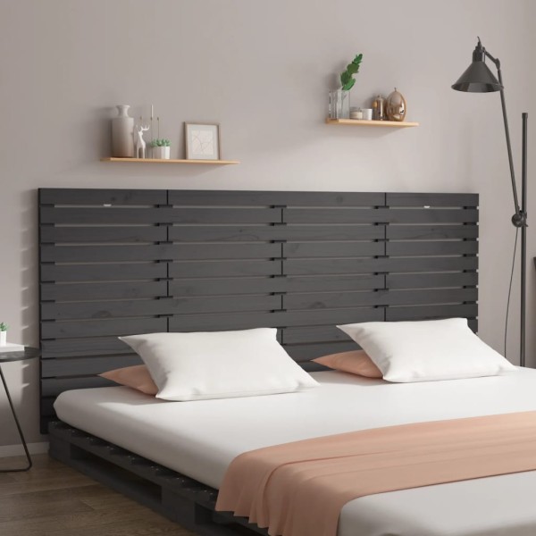 Wall headboard, gray, 166x3x91.5cm, solid pine