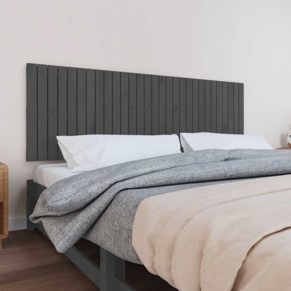 Wall headboard, gray, 185x3x60cm, solid pine