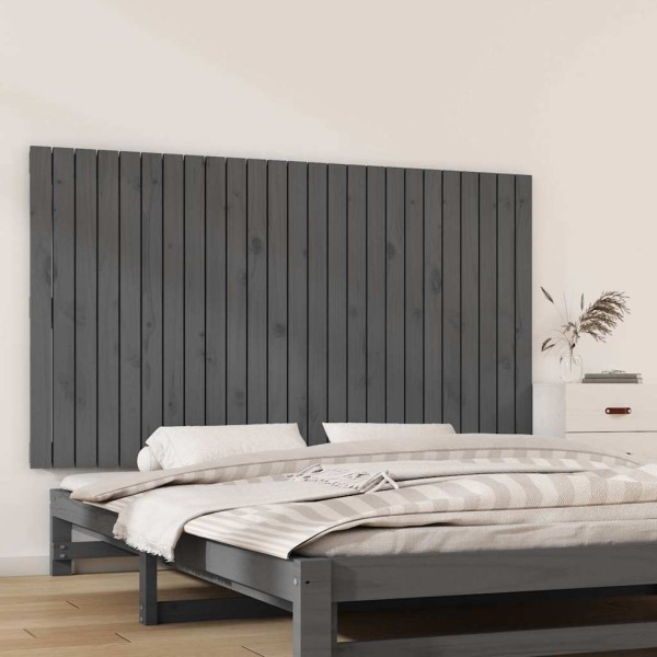 Wall headboard, gray, 159.5x3x90cm, solid pine