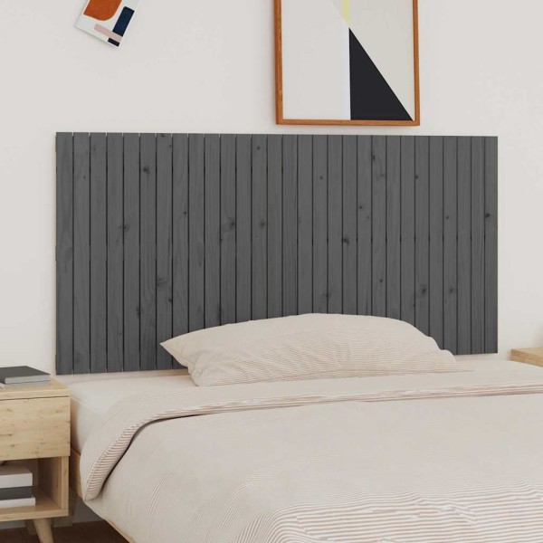 Wall headboard, gray, 185x3x90cm, solid pine