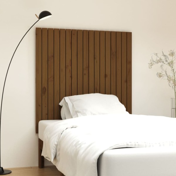 Wall headboard, honey brown, 108x3x110cm, solid pine