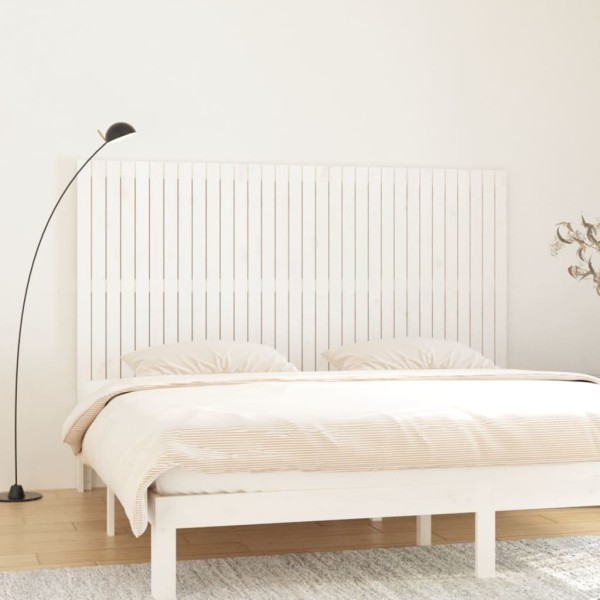 Wall headboard, white, 204x3x110cm, solid pine