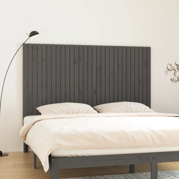 Wall headboard, gray, 185x3x110cm, solid pine