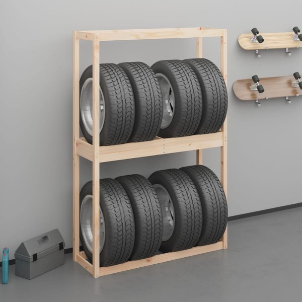 Rack for tires, 120x40x180cm, solid pine wood