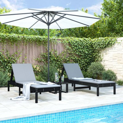 Sunbeds, 2 pcs., black,...