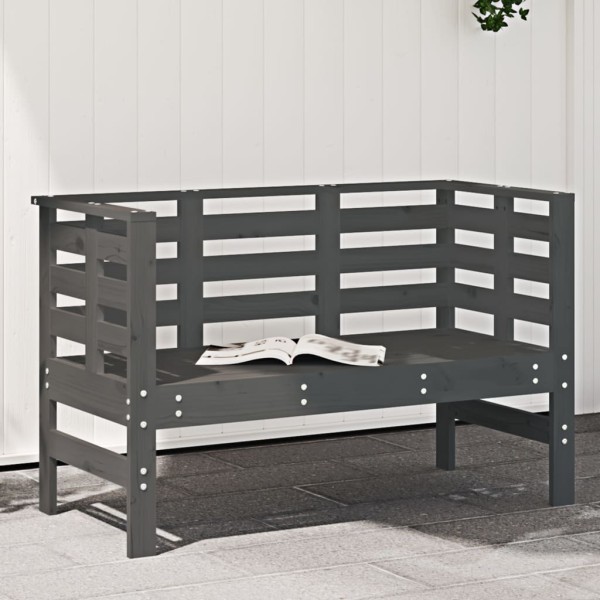 Garden bench, gray, 111.5x53x71cm, solid pine wood