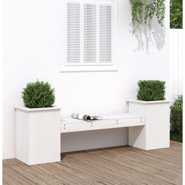Trough/bench, white, 184.5x39.5x56.5cm, solid pine