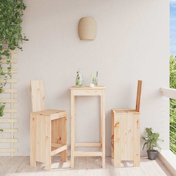Bar stools, 2 pcs., 40x42x120cm, solid pine wood