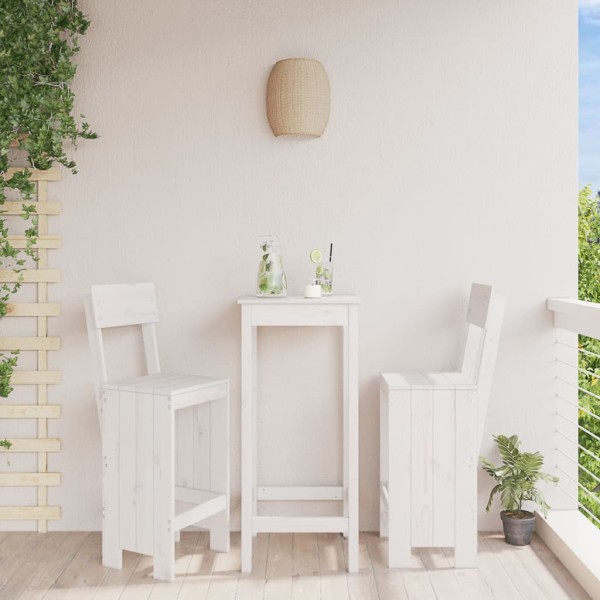 Bar stools, 2 pcs., white, 40x48.5x115.5cm, solid pine