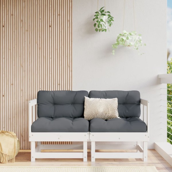 Corner garden sofa parts, 2 pcs., white, solid pine