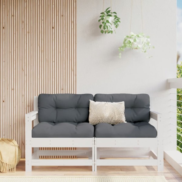 Corner garden sofa parts, 2 pcs., white, solid pine