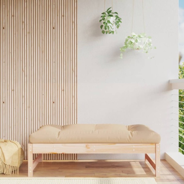 Garden footstool, 120x80cm, solid pine wood
