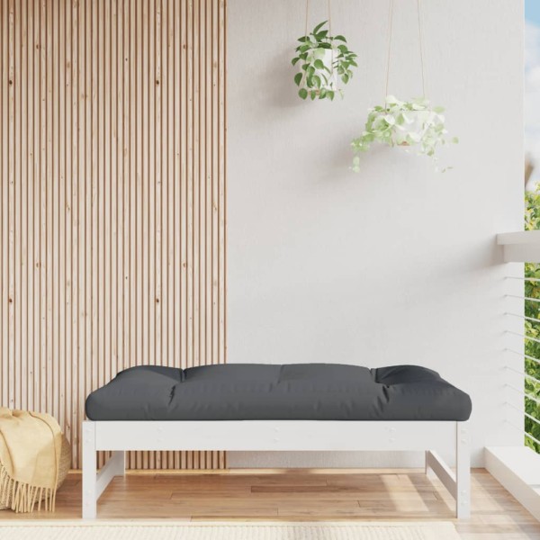 Garden footstool, white, 120x80cm, solid pine wood