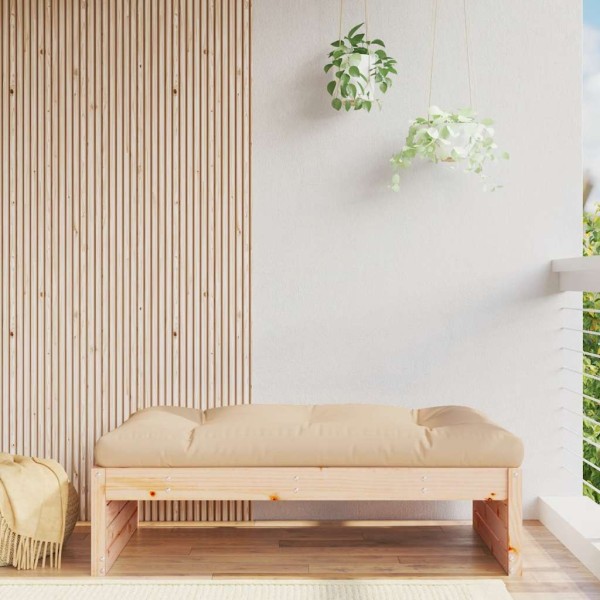 Garden footstool, 120x80cm, solid pine wood