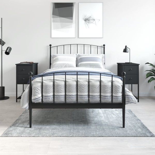 Bedside cabinets, 2 pcs., black, 32x42x70cm, treated wood