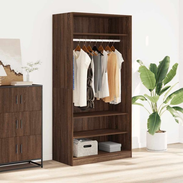 Wardrobe, brown oak, 100x50x200cm, treated wood