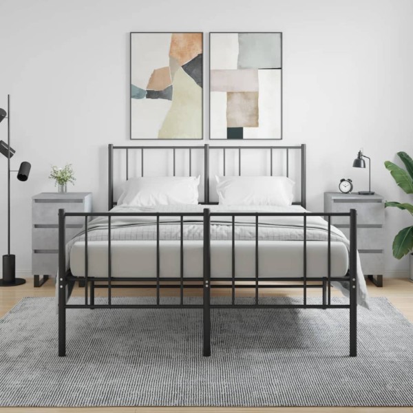 Bedside cabinets, 2 pcs., concrete gray, 40x35x69cm, wood