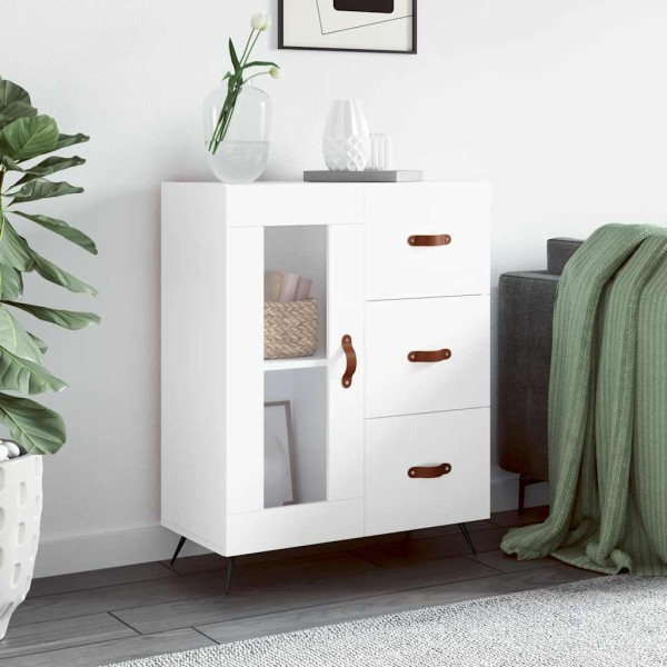 Side cabinet, white, 69.5x34x90cm, processed wood