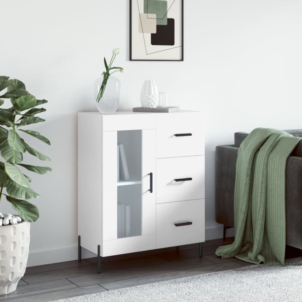 Side cabinet, white, 69.5x34x90cm, processed wood