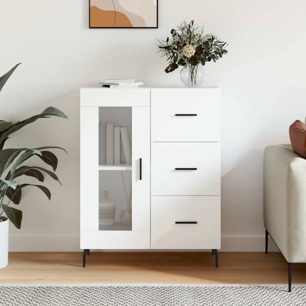 Side cabinet, white, 69.5x34x90cm, processed wood