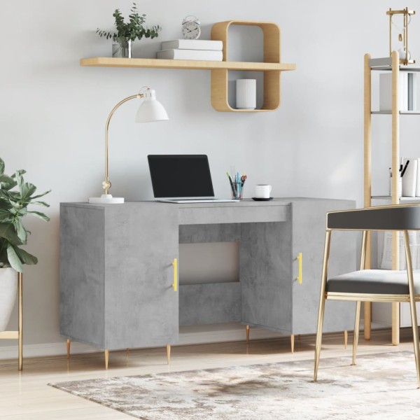 Desk, concrete gray, 140x50x75cm, treated wood