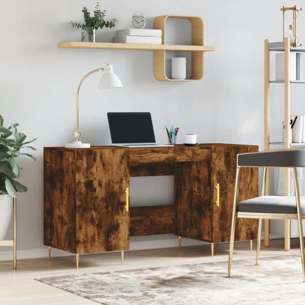 Desk, smoky oak, 140x50x75cm, treated wood