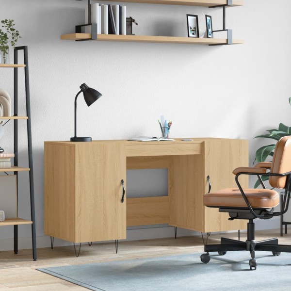 Desk, sonoma oak, 140x50x75cm, treated wood