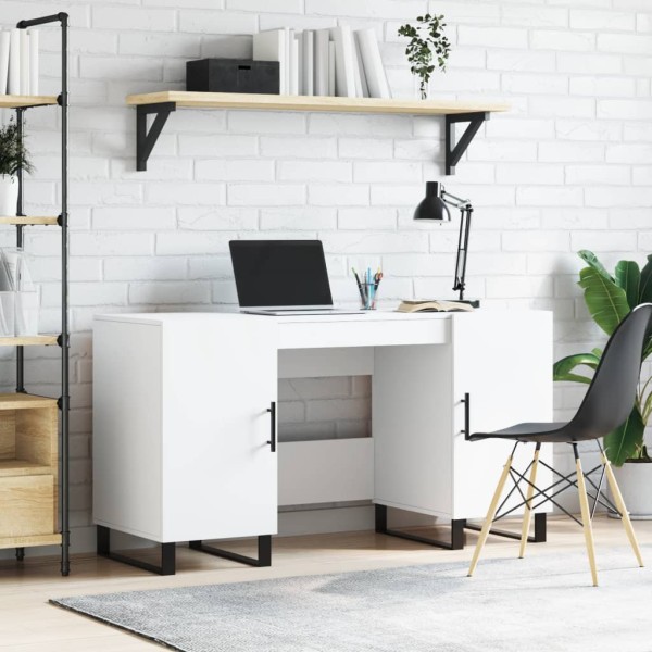 Desk, white, 140x50x75cm, processed wood