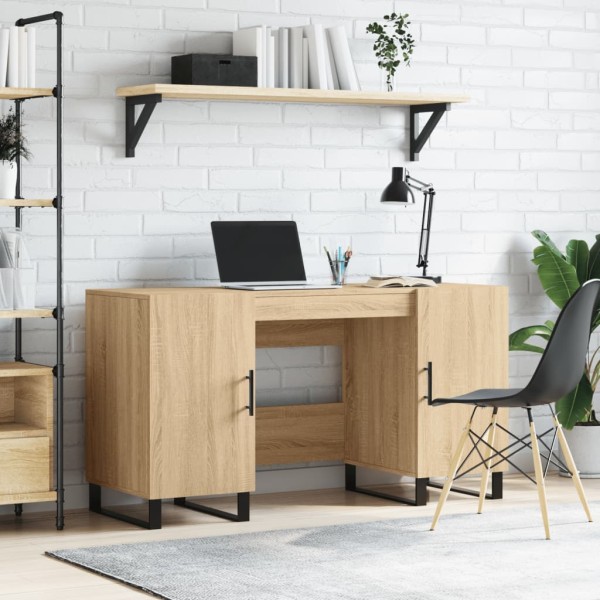 Desk, sonoma oak, 140x50x75cm, treated wood