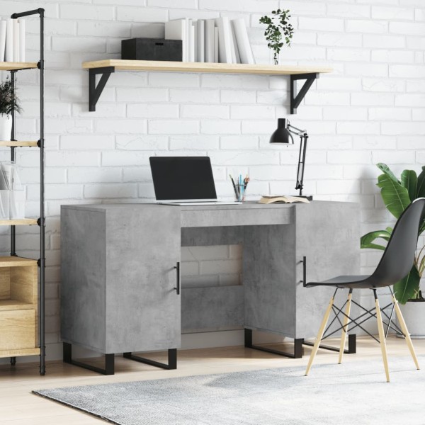 Desk, concrete gray, 140x50x75cm, treated wood