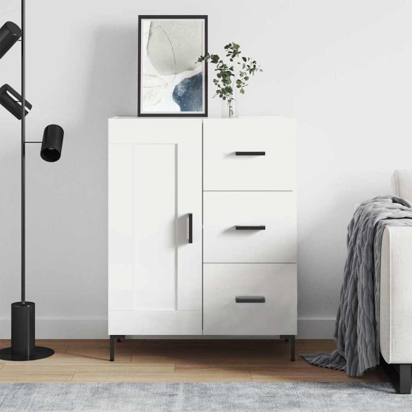 Side cabinet, white, 69.5x34x90cm, processed wood