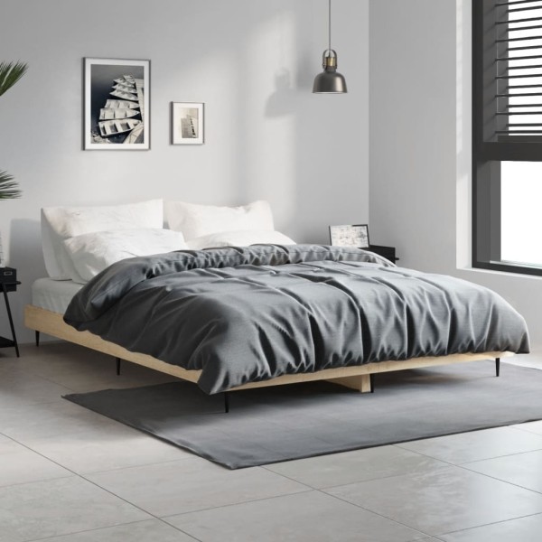 Bed frame without mattress, sonoma, 140x190cm, treated wood