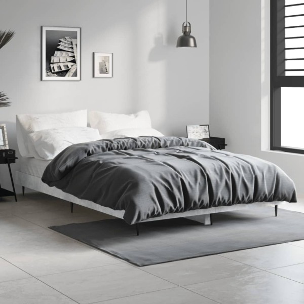 Bed frame, concrete gray color, 120x190cm, processed wood