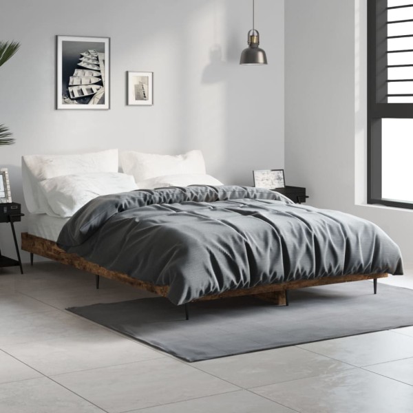 Bed frame without mattress, smoky, 120x190cm, processed wood