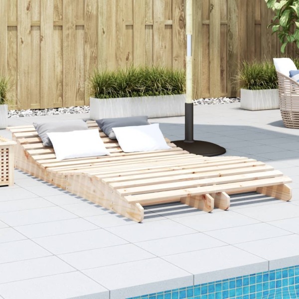 Sunbeds, 2 pcs., 205x60x31.5cm, solid pine wood