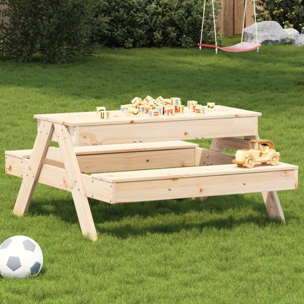 Picnic table for children with sandbox, solid pine wood