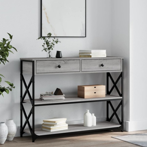 Console table, gray oak, 100x28x75cm, wood