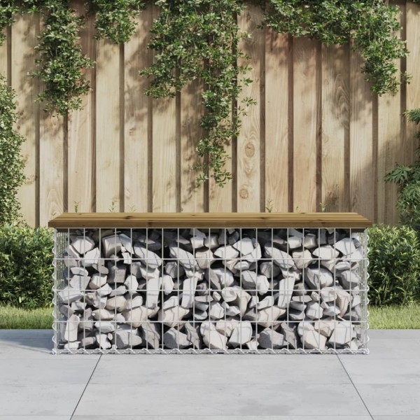 Garden bench, 103x44x42cm, impregnated pine, gabion design