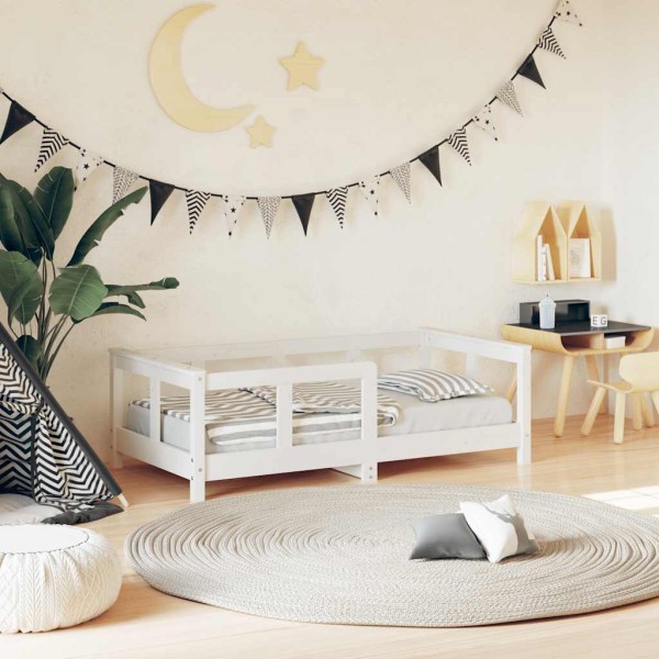 Children's bed frame, white, 70x140cm, solid pine