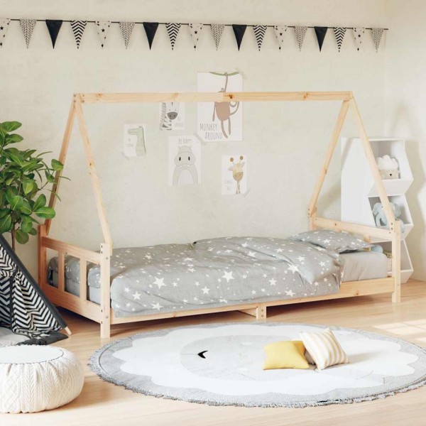 Children's bed frame, 90x200cm, solid pine wood