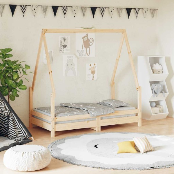 Children's bed frame, 70x140cm, solid pine wood