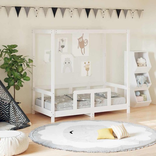 Children's bed frame, white, 70x140cm, solid pine